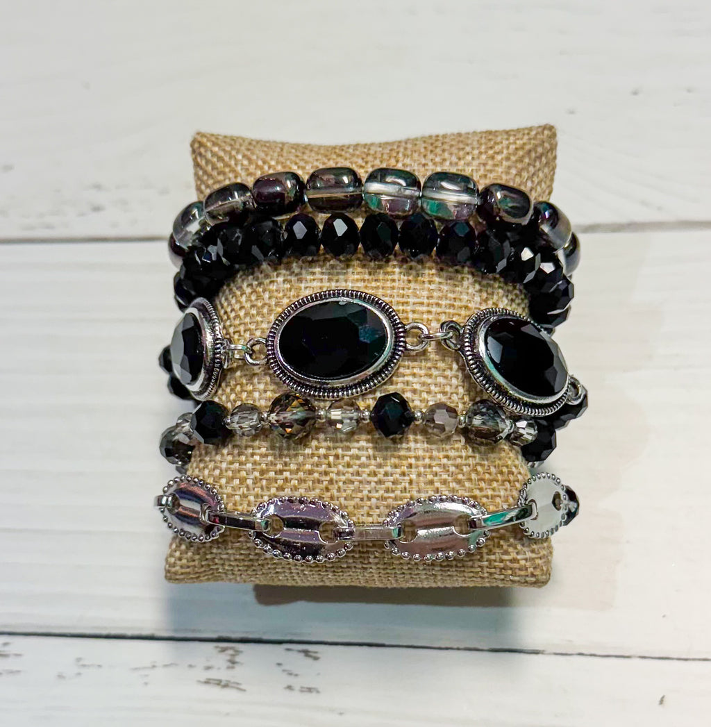 Enchanted Evenings Bling Beaded Bracelet Stack