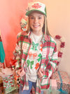 Feels Like Christmas Red Green & White Flannel Shacket