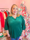 Eve Emerald Striped Velvet Top Jess Lea