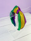 Party Gras Mardi Gras Striped Knotted Headband
