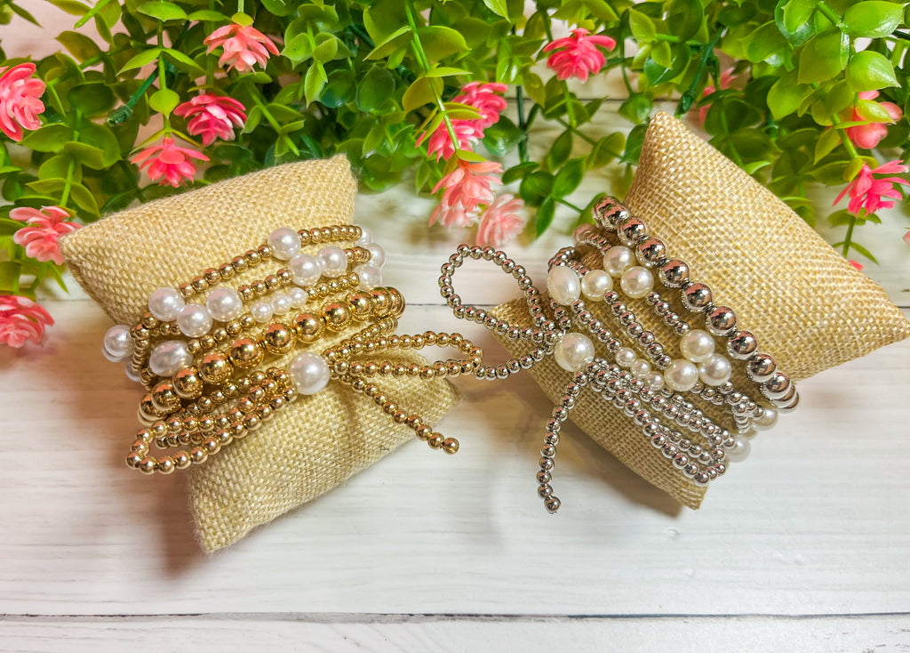 Bow Obsessed Beaded Bracelet Stack