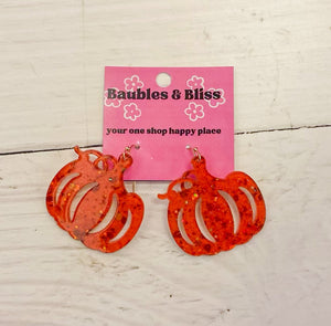 Pumpkin Patch Glitter Earrings