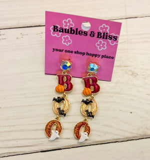 Boo Halloween Dangle Earrings