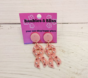 Pink Ribbon BCA Earrings