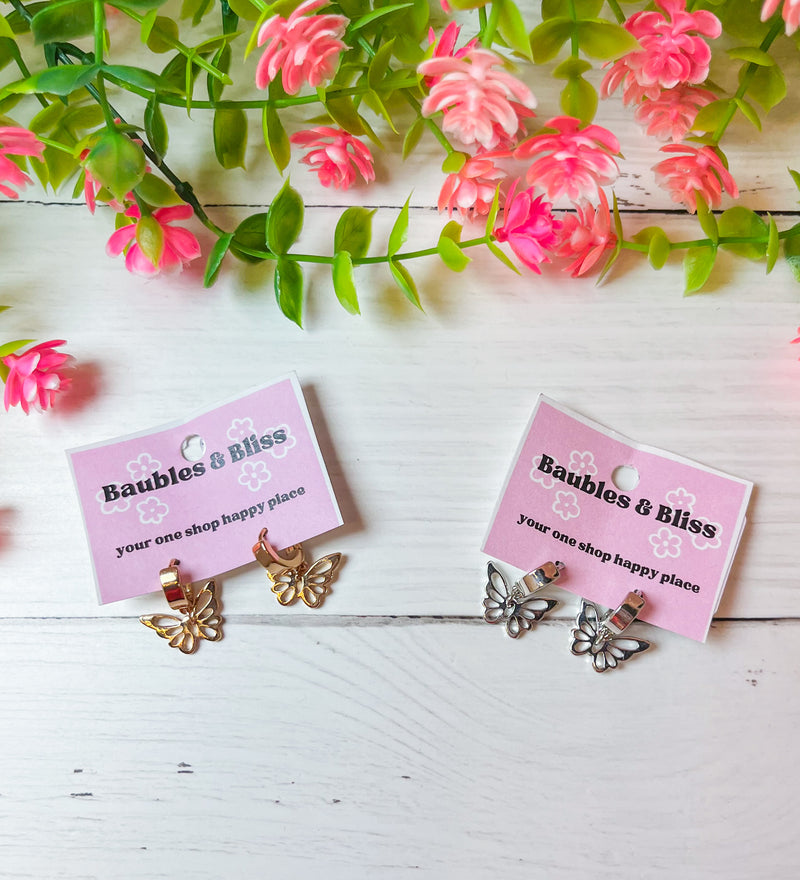 Fly High Butterfly Huggie Earrings