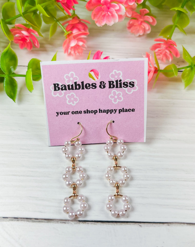 Dainty Darling Mini Pearl Tiered Circle Earrings