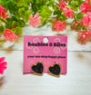 Glitzy Heart Glitter Stud Earrings