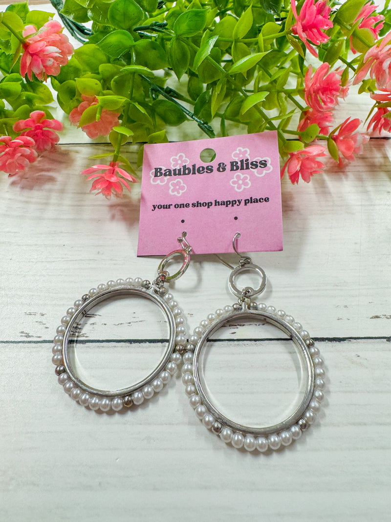 Make a Statement Pearl Circle Earrings