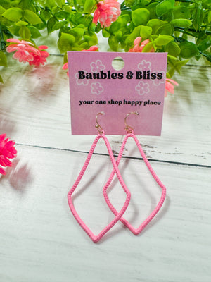 Hot Stuff Matte Pink Drop Earrings