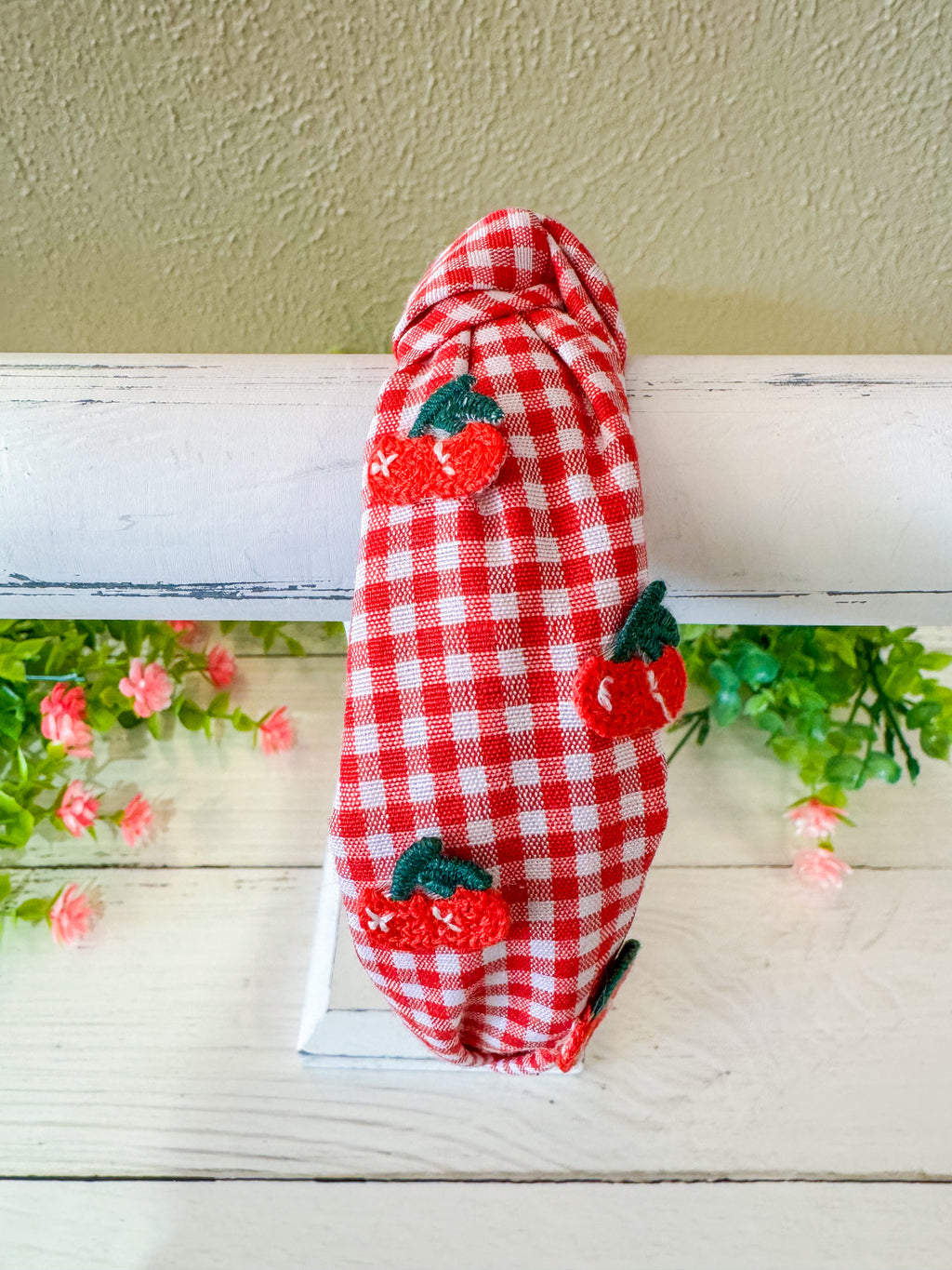 Cherry Cutie Gingham Headband