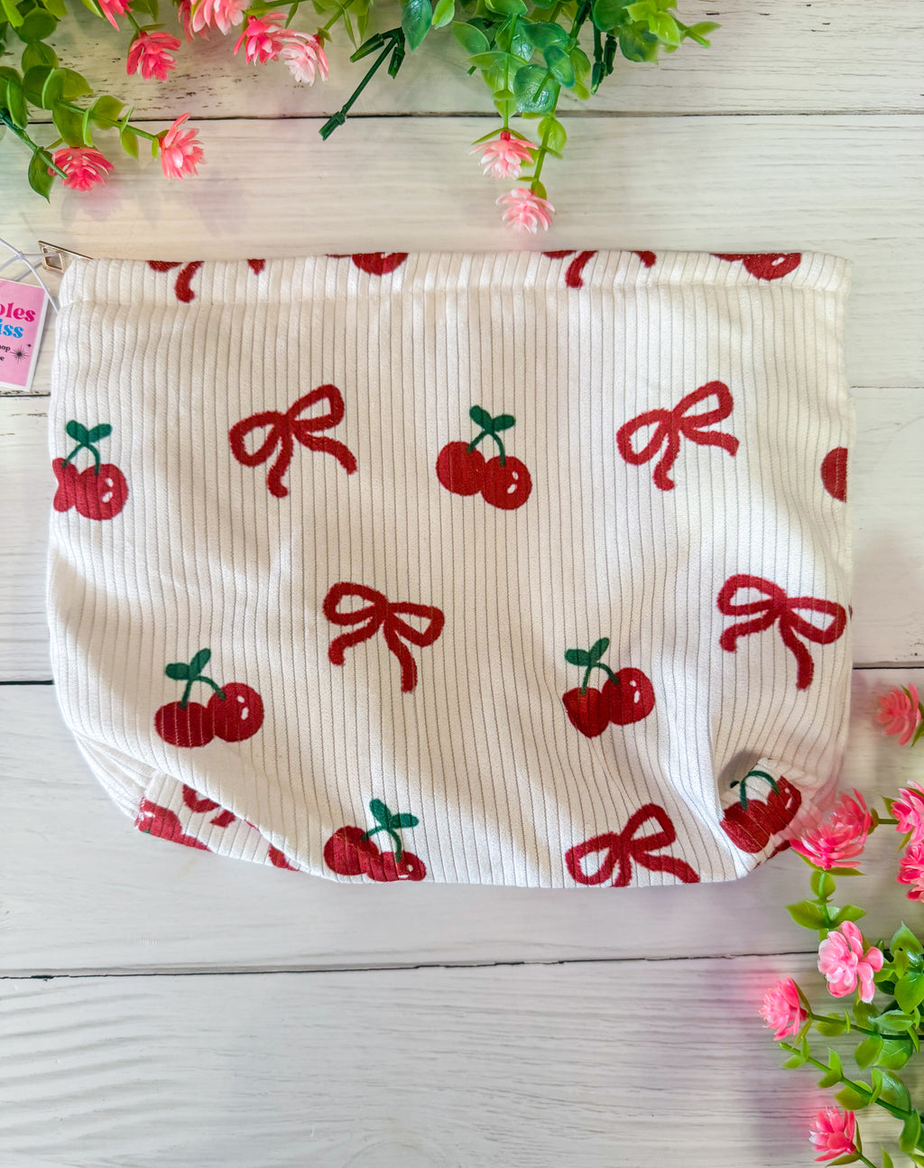 On Trend Bows & Cherries Makeup Bag