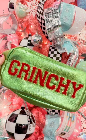 Grinchy Metallic Green Patch Bag