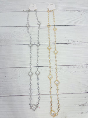 Feeling Fancy Crystal Accent Long Necklace