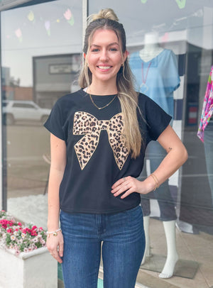 Hello Gorgeous Leopard Bow Top