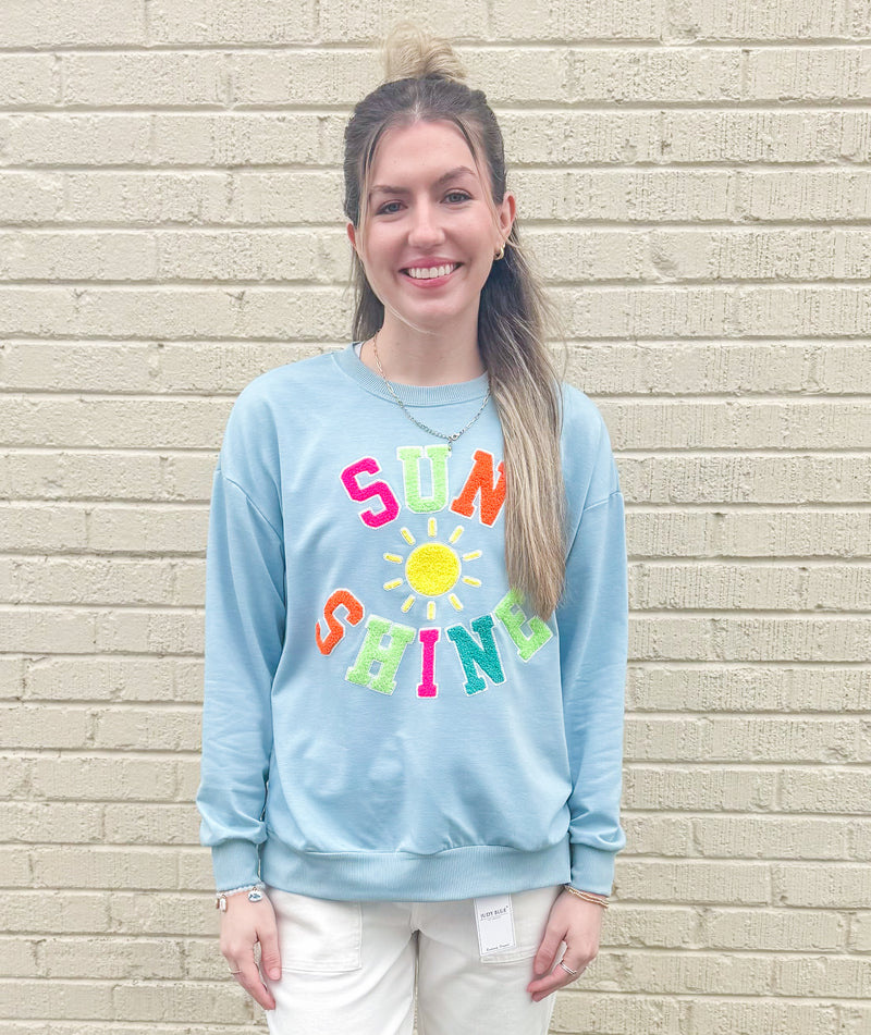 Sunshine Patch Jess Lea Baby Blue Light Weight Pullover