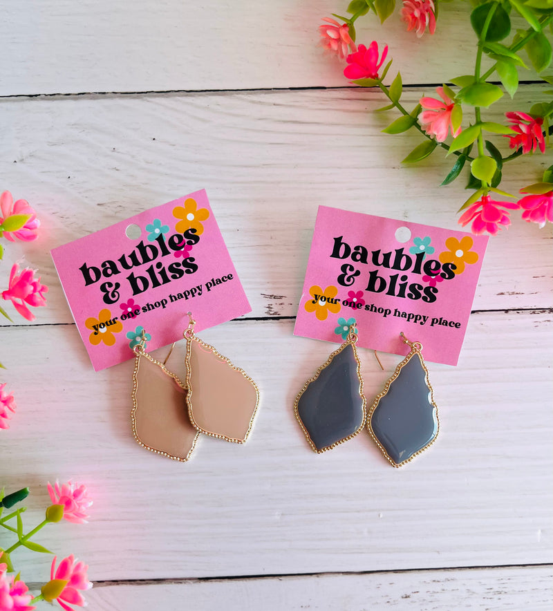 Stay Neutral Enamel Drop Earrings