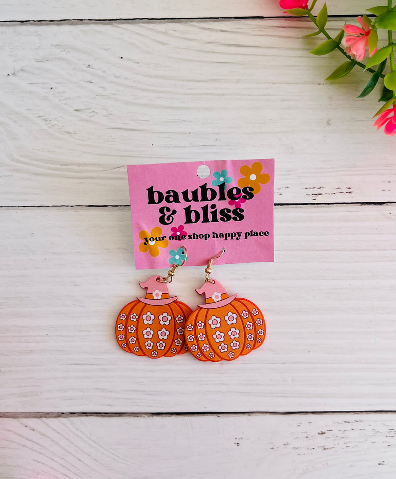 Daisy Pumpkin Earrings