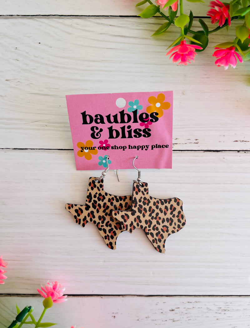 TX Leopard Print Earrings