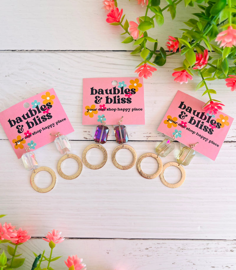 Adore You Gemstone Circle Earrings
