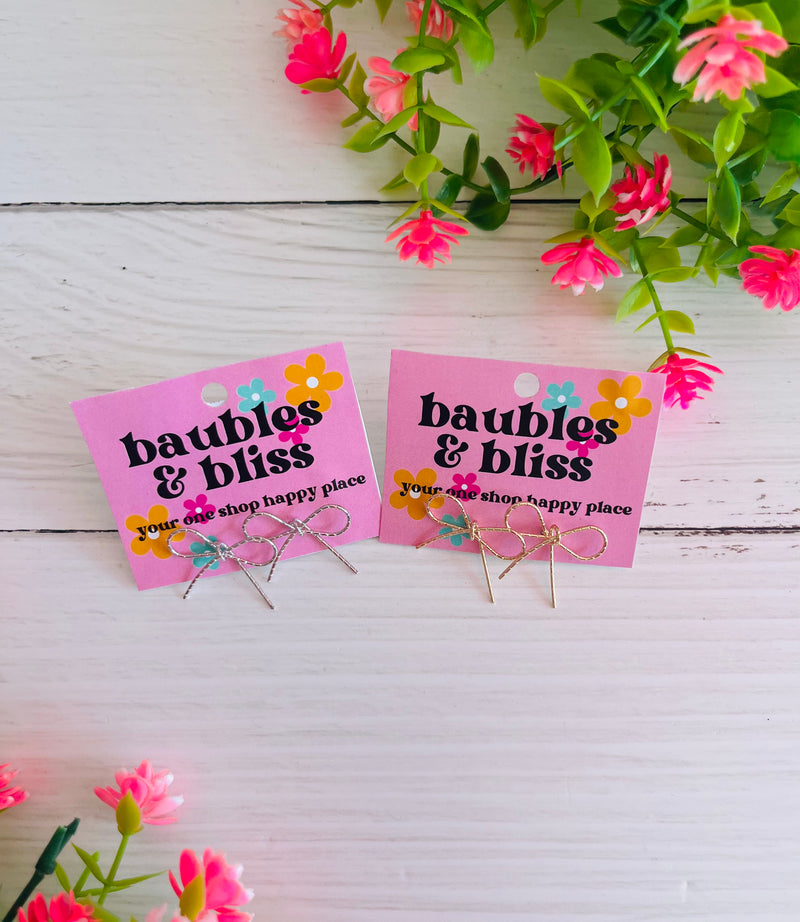 Delicate Beauty Bow Stud Earrings