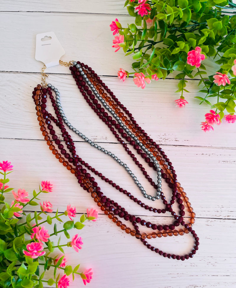 All About Autumn Beaded Layered Necklace