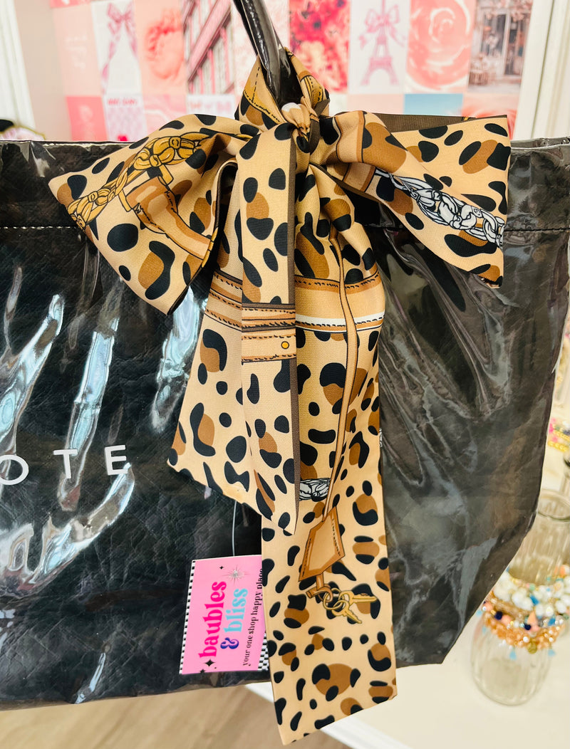 Leopard Mix Skinny Silk Scarf