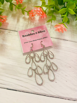 Spectacular Look Silver Dangle Earrings