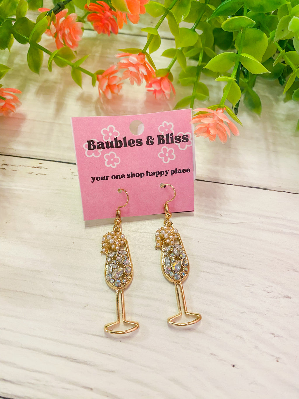 Poppin' Champagne Bling Earrings