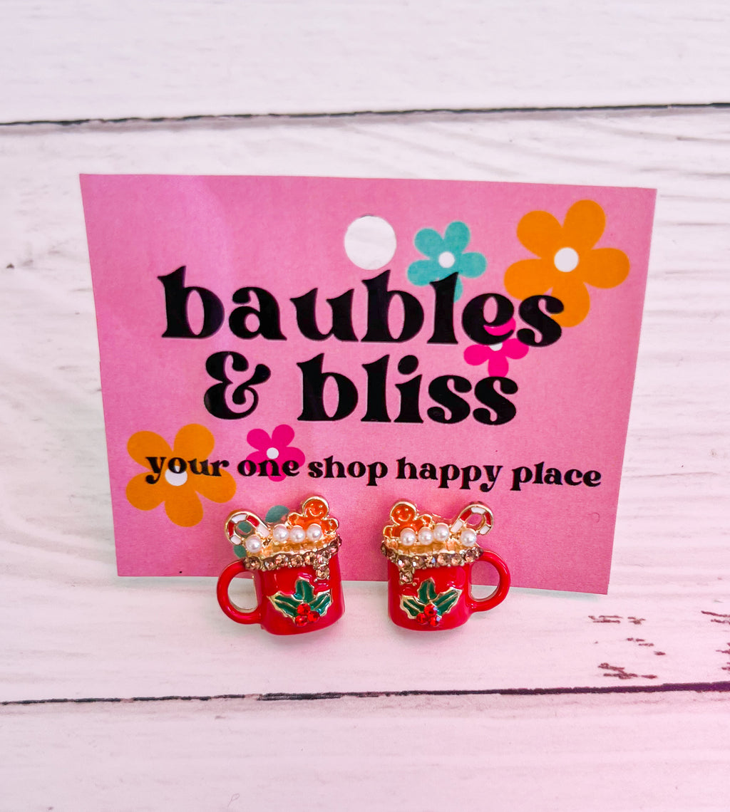 Hot Cocoa Mug Stud Earrings