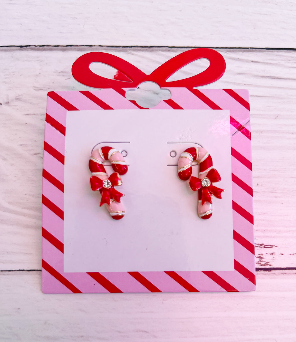 Candy Cane Cutie Stud Earrings