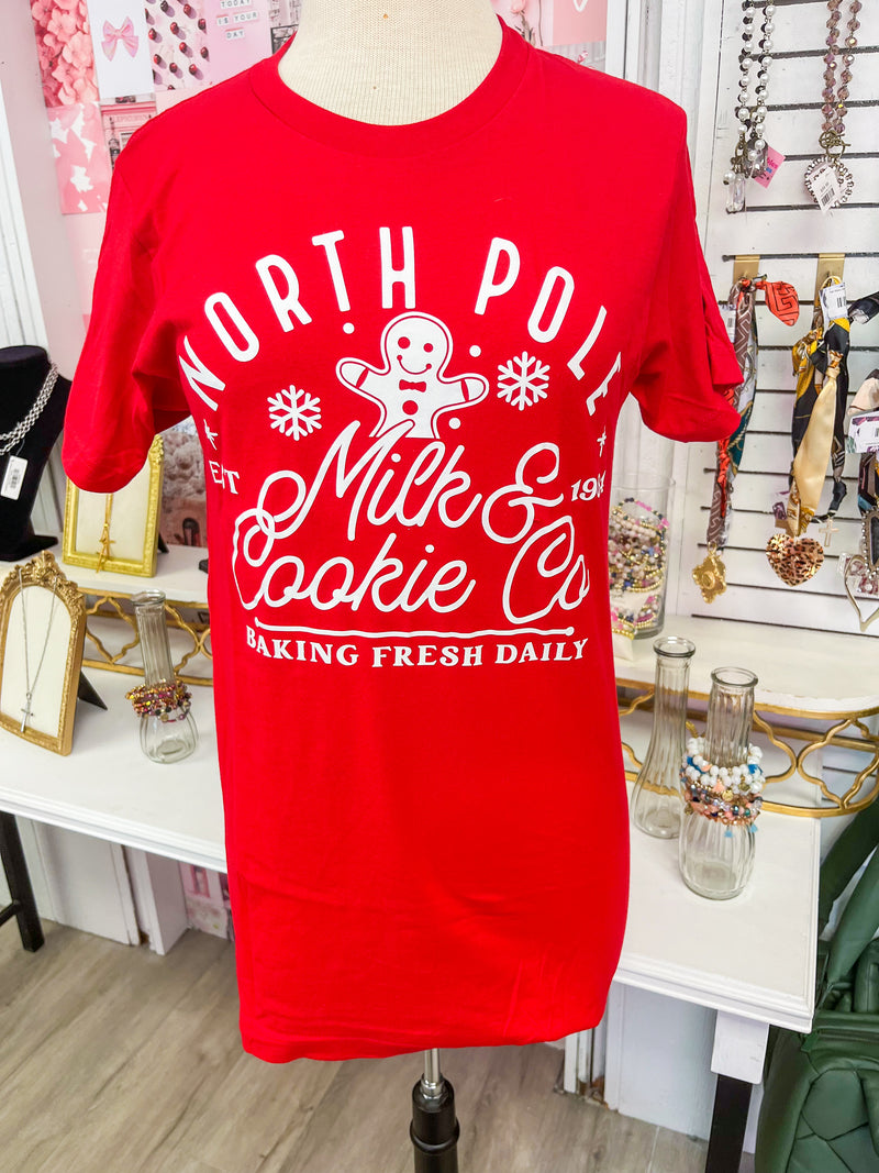 North Pole Milk & Cookies Tee