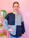 Baker Black & Gray Color Block Top - JESS LEA