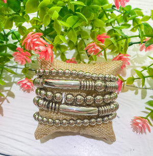 Class Act Metal Bead Bracelet Stack