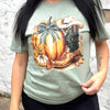 Pumpkin with Cowboy Boot Graphic Tee