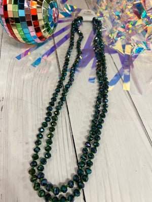 Forest Green - Beaded Necklace 60"
