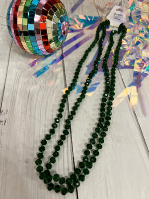 Holiday Green - Beaded Necklace 60"