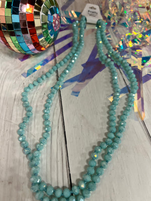 Baby Blue - Beaded Necklace 60"
