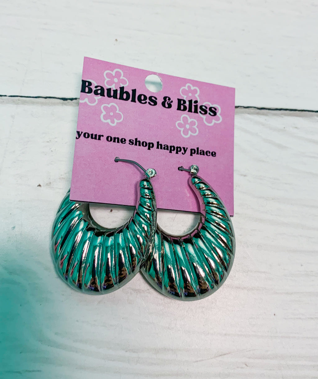 Take Me Away Chunky Metal Earrings