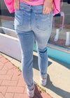 Megan - Mid Rise Tummy Control Destroy Skinny Judy Blue Jeans