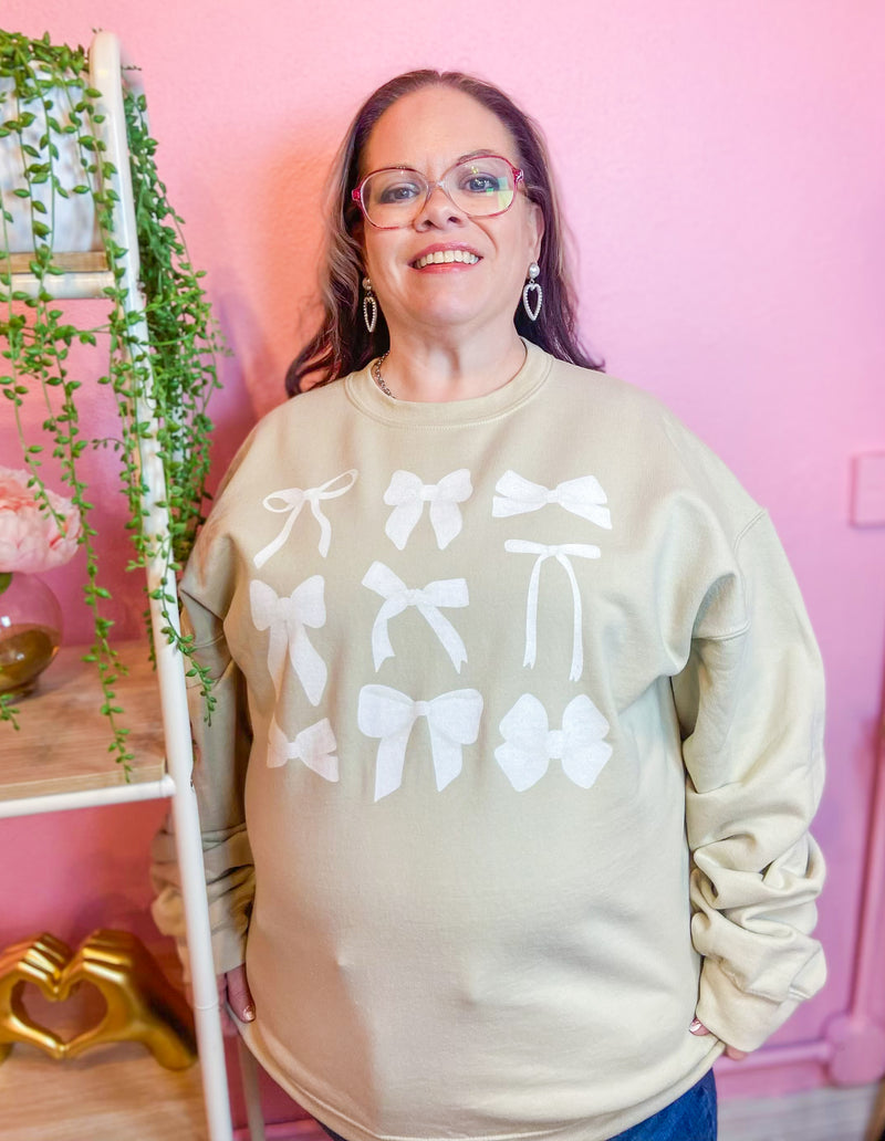 White Bows Cream Sweatshirt