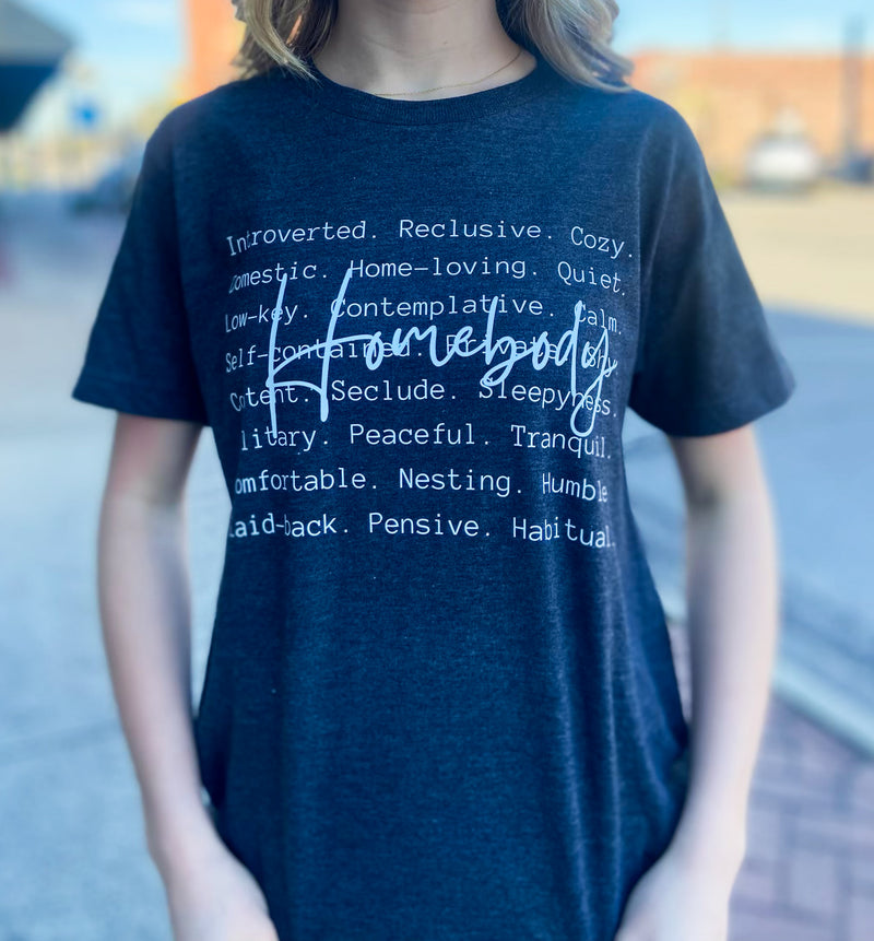 Homebody Script Graphite Tultex Tee