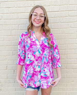 Perfect in Pink Floral Top