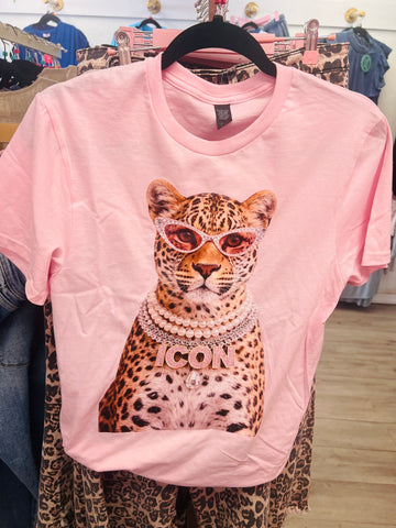 Leopard Icon Bling Rhinestone Accent Tee – Baubles and Bliss