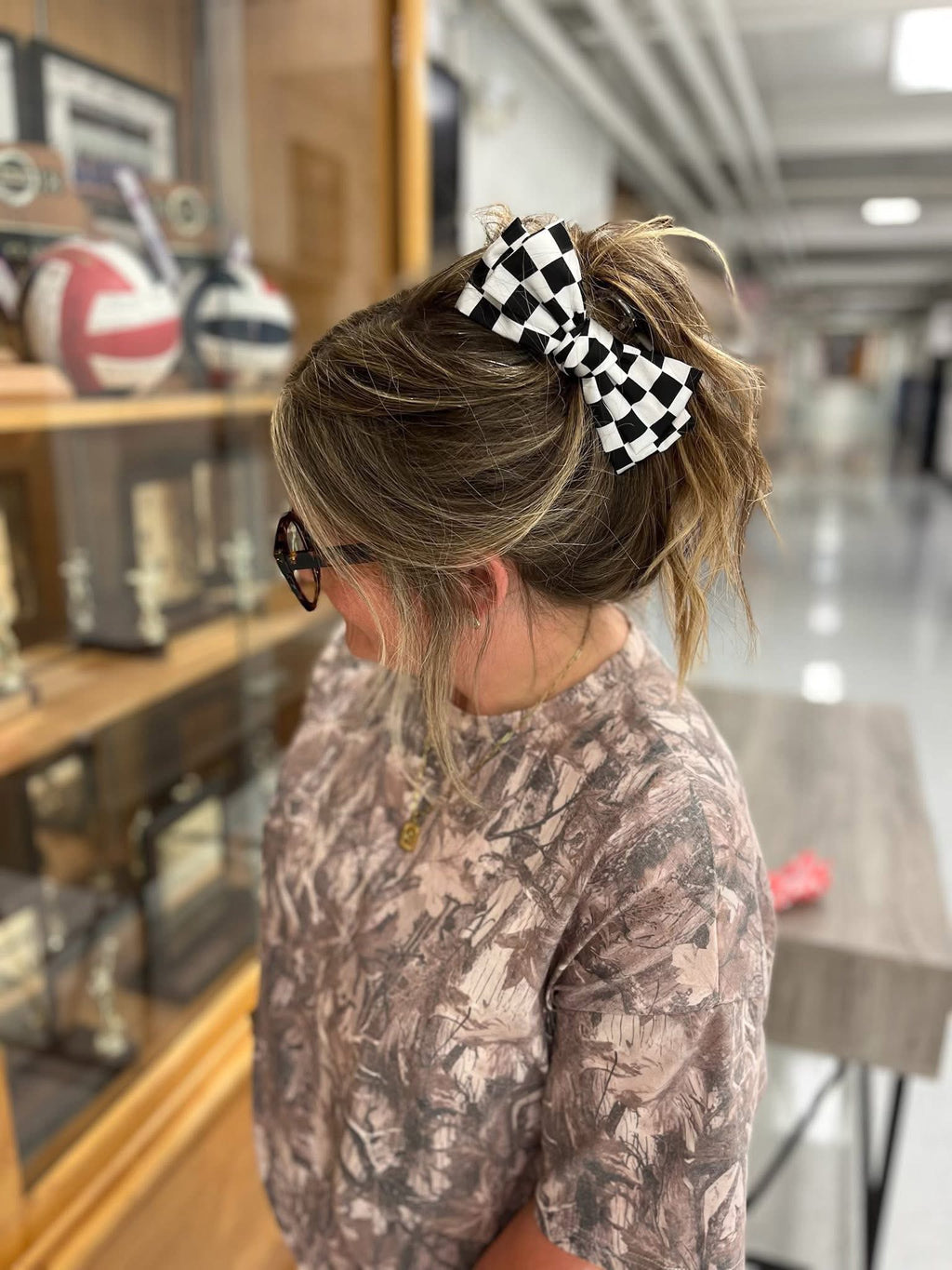 Check It Out Fabric Bow Hair Claw Clip