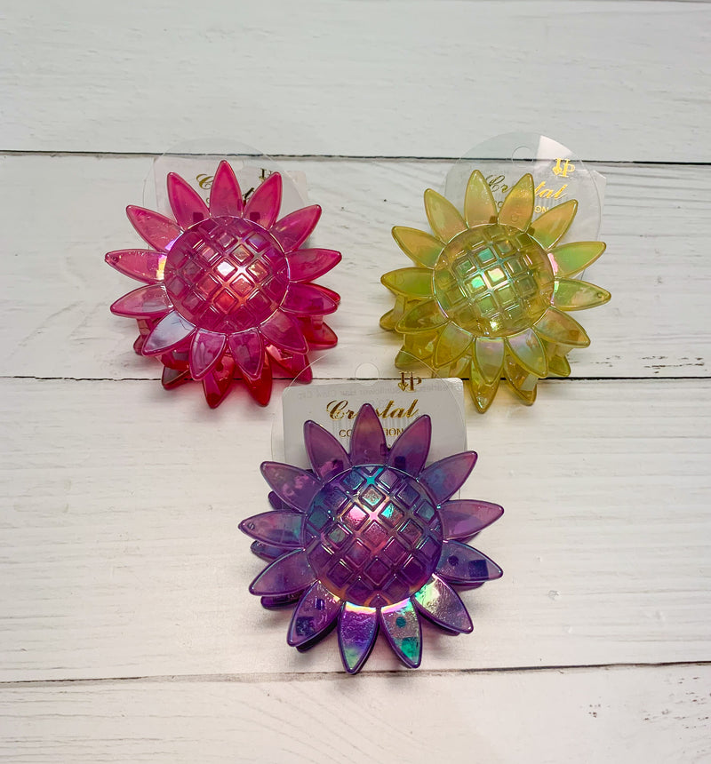 Pearlescent Sunflower Hair Claw Clip