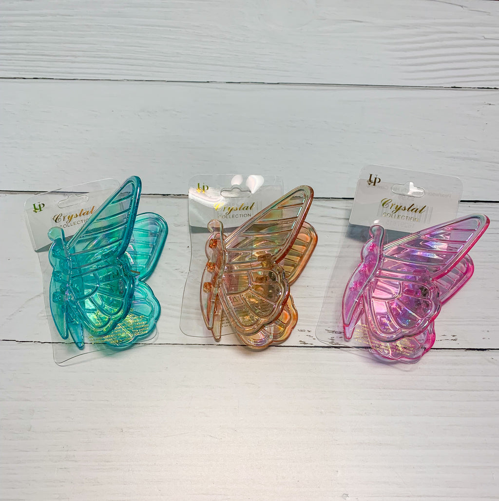 Pearlescent Butterfly Hair Claw Clip