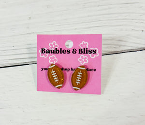 Friday Night Lights Football Stud Earrings