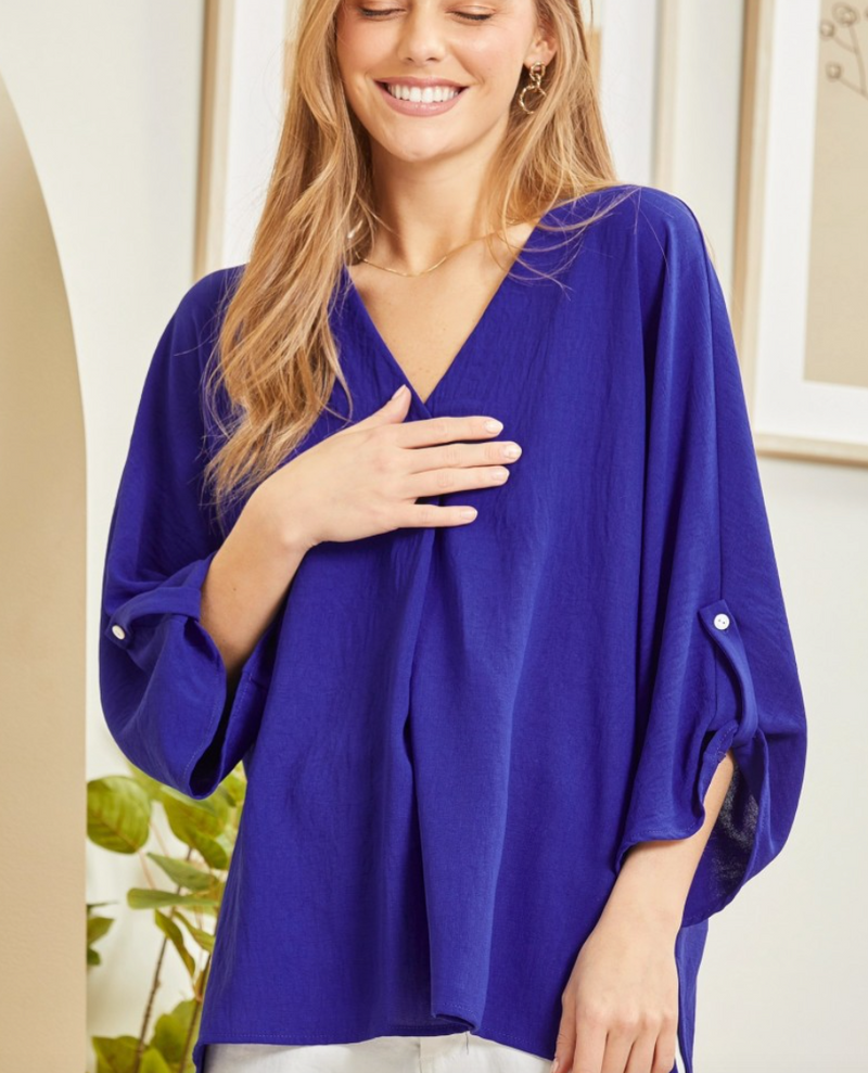 Blue Without You Basic 3/4 Sleeve Top