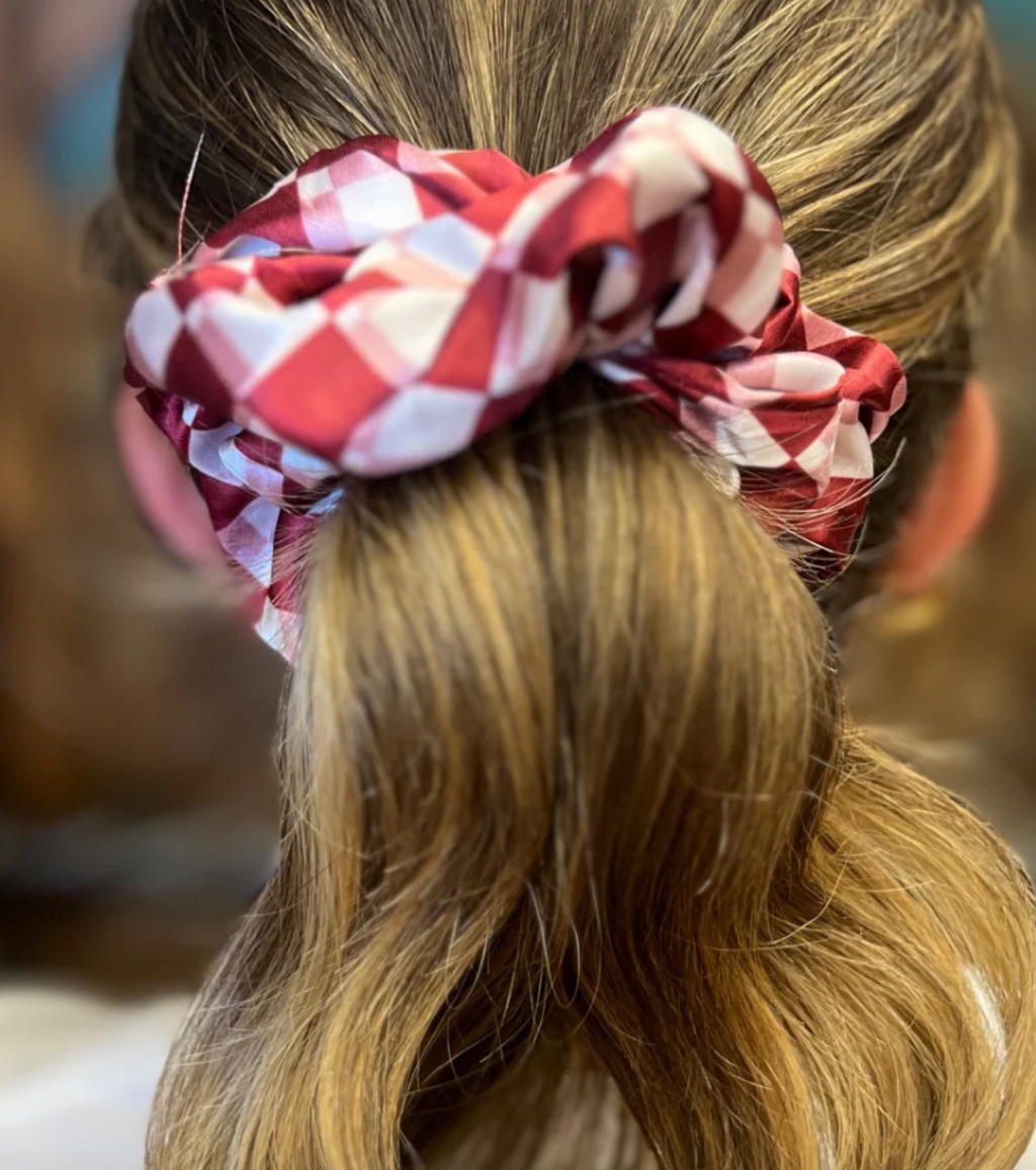 Pep Rally Checkered Scrunchie