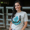 FestiviTees Women - Apparel - Shirts - T-Shirts Turquoise Aztec Horseshoe Soft Graphic Tee